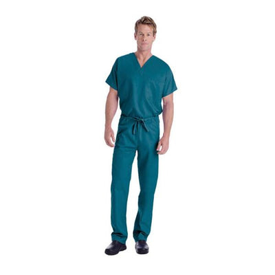 Landau Uniforms Inc. Shirt Scrub 7502 Unisex 4X Large Caribbean Blue Each - 7502-CBP-4XL
