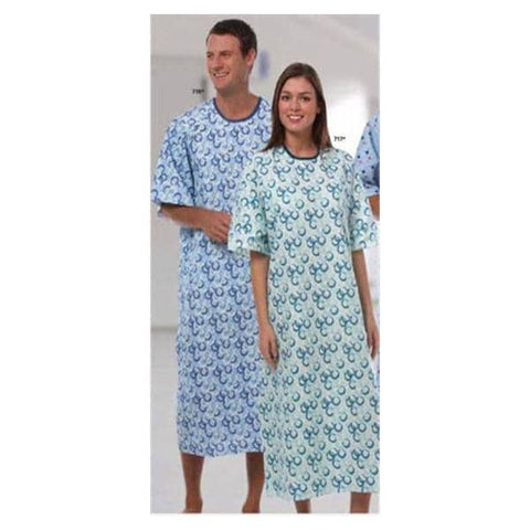 Fashion Seal Robe Patient Polyester / Cotton Woven Seersucker Large Unisex Blue Stripe Each - 1840-L
