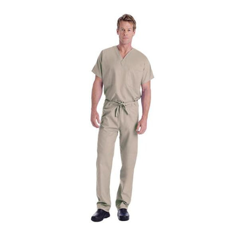 Landau Uniforms Inc. Shirt Scrub 7502 Unisex 4X Large Sand Each - 7502-SAP-4XL