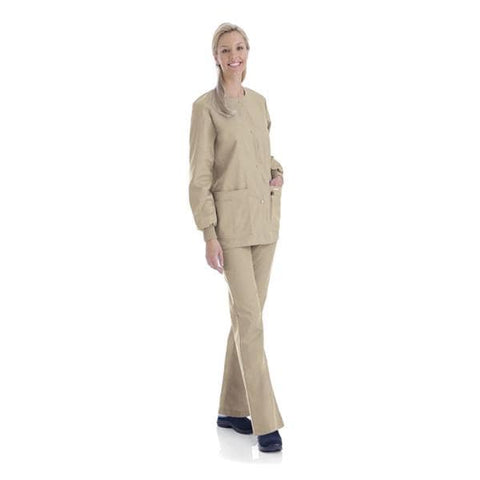 Landau Uniforms Inc. Jacket Warm-Up 65% Polyester / 35% Cotton Proflex Womens Sandstone XL 4Pckt Each - 7525-SAP-XLG