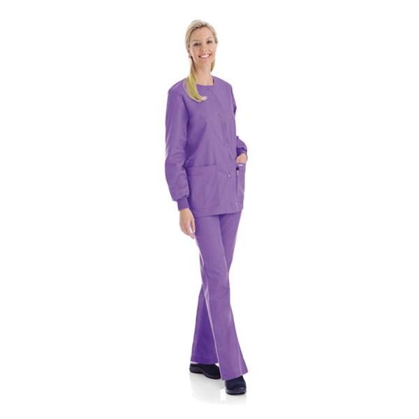 Landau Uniforms Inc. Jacket Warm-Up 65% Polyester / 35% Cotton Womens Wisteria X-Large 4 Pockets Each - 7525-WPP-XLG