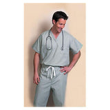 Fashion Seal Shirt Scrub 55% Cotton / 45% Polyester Unisex Pearl Grey 3XL Reversible Pckt Each - 6787-3XL