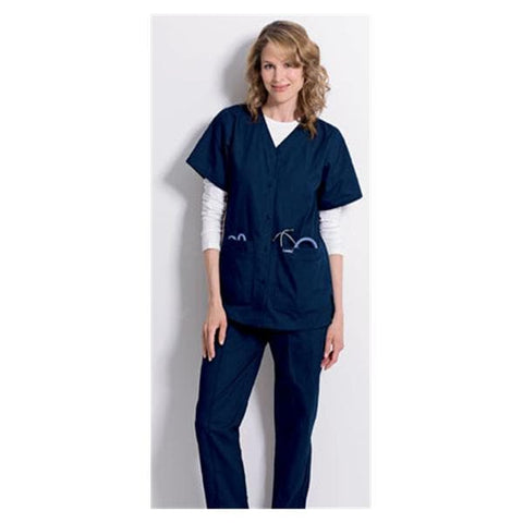 Landau Uniforms Inc. Shirt Scrub 8232 Womens Small Navy Each - 8232-BNP-SML
