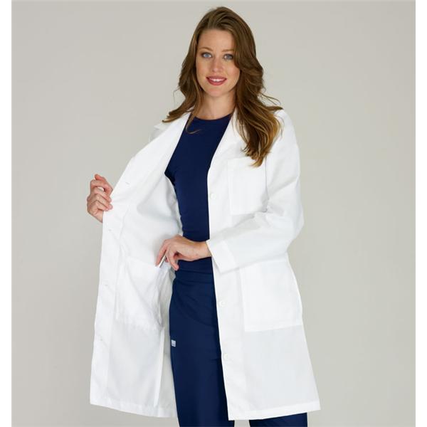META By White Swan Lab Coat 80% Polyester / 20% Cotton META Fundamentals Womens White Sz 6 37 in Each - 1964-011-6