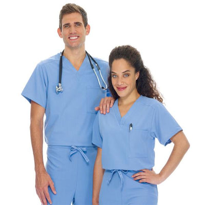 Jockey (TM) Scrubs Shirt Scrub Jockey 2200 Unisex 2X Large Ceil Blue Each - 2200-046-2X
