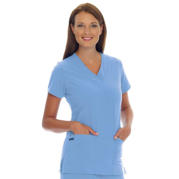 Jockey (TM) Scrubs Shirt Scrub Jockey 2206 Womens Medium Ceil Blue Each - 2206-046-M