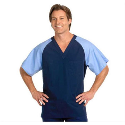 Fashion Seal Shirt Scrub Fashion Seal 78771 Unisex 2X Large Navy / Ceil Each - 78771-2XL