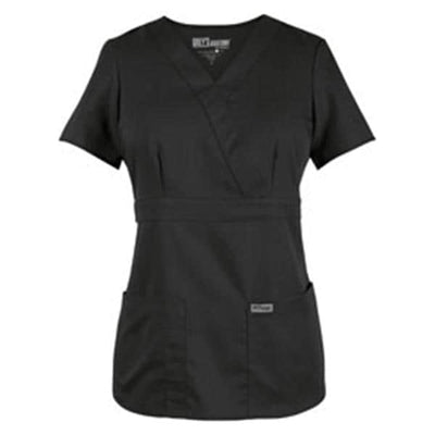Grey's Anatomy (TM) Shirt Scrub Greys Anatomy™ 4153 Crossover Womens Small Black Each - 4153-01-S