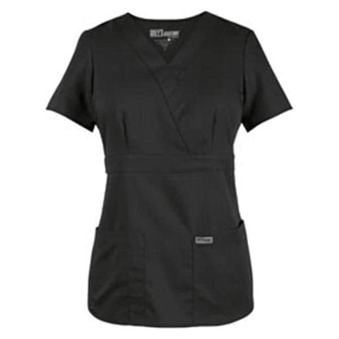 Grey's Anatomy (TM) Shirt Scrub Greys Anatomy™ 4153 Crossover Womens X-Large Black Each - 4153-01-XL