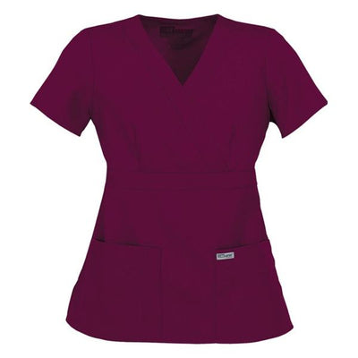 Grey's Anatomy (TM) Shirt Scrub Greys Anatomy™ 4153 Crossover Womens X-Large Wine Each - 4153-65-XL