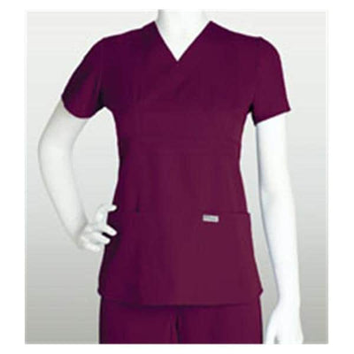 Grey's Anatomy (TM) Shirt Scrub Greys Anatomy™ 4153 Crossover Womens Small Wine Each - 4153-65-S