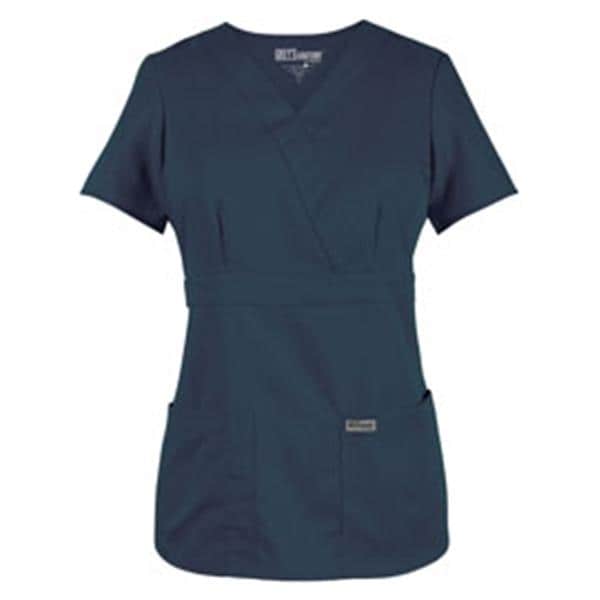 Grey's Anatomy (TM) Shirt Scrub Greys Anatomy™ 4153 Crossover Womens 2X Large Steel Grey Each - 4153X-9052XL