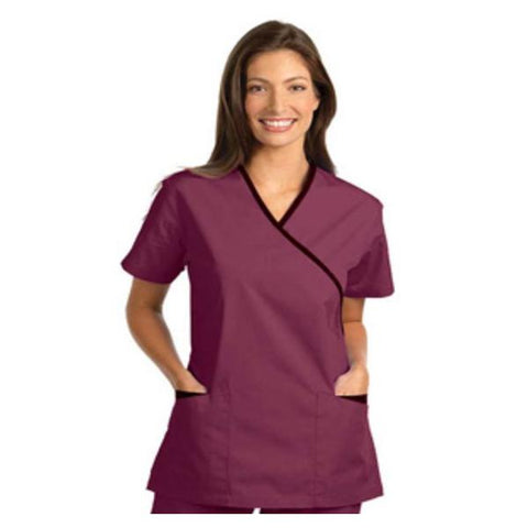 Fashion Seal Shirt Scrub Fashion Seal 7001 Womens 2X Large Burgundy Each - 7001-2XL