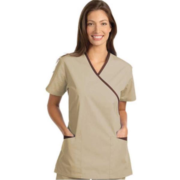 Fashion Seal Shirt Scrub Fashion Seal 7007 Womens Medium Tan / Chocolate Each - 7007-M