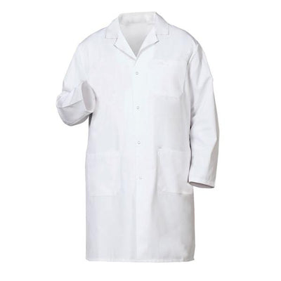 Fashion Seal Lab Coat Knee Length 65% Polyester / 35% Cotton Mens White Size 44 41 in Each - 485-44