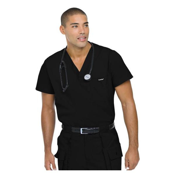 Landau for Men (R) Shirt Scrub 7594 Mens Large Black Each - 7594-BKP-LGE