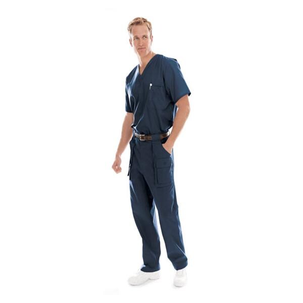 Landau for Men (R) Shirt Scrub 7594 Mens Small Navy Each - 7594-BNP-SML
