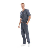 Landau for Men (R) Shirt Scrub 7594 Mens Small Steel Grey Each - 7594-STP-SML