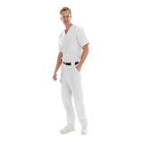 Landau for Men (R) Shirt Scrub 7594 Mens Small White Each - 7594-WWY-SML