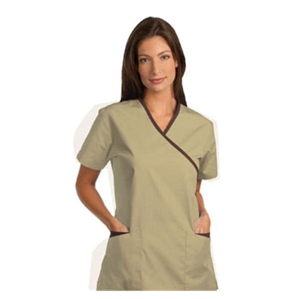 Fashion Seal Shirt Scrub Fashion Seal 7007 Womens 3X Large Tan / Chocolate Each - 7007-3XL