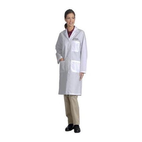 Fashion Seal Lab Coat Trdtnl Lngth Poly/Ctn Fashion Poplin W Wht Sz 44 39.5" Each - 477-44