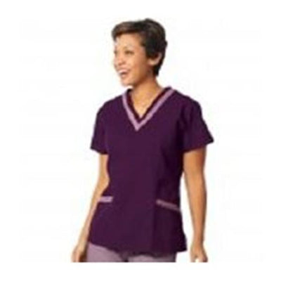 Fashion Seal Shirt Scrub Fashion Poplin Womens Large Eggplant / Plum Each - 7576-L