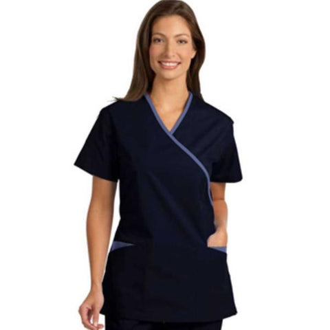 Fashion Seal Shirt Scrub Fashion Seal 7026 Womens Large Navy / Ceil Each - 7026-L