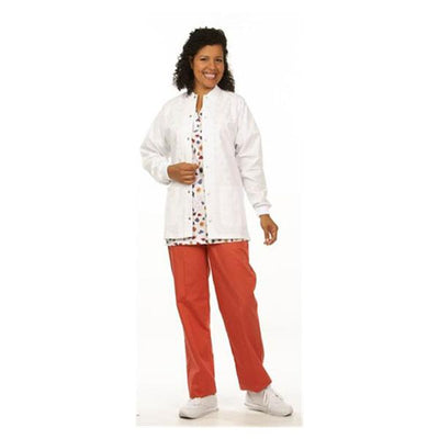 Fashion Seal Jacket Warm-Up 65% Polyester / 35% Cotton Unisex White 5X Large 2 Pockets Each - 7699-5XL