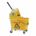 Yellow Plastic Mop Bucket and Wringer 8-3/4 gal