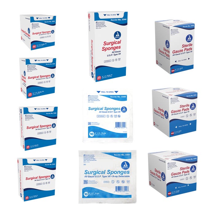 Dynarex Gauze Sponges & Pads - Sterile & Non-Sterile non Sterile 8 ply case of 25 per box quantity is 200