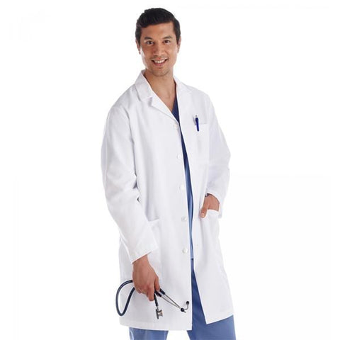 META By White Swan Lab Coat 65% Polyester / 35% Cotton META Fundamentals Mens White 4X Large 38" Each - 15112-011-4X