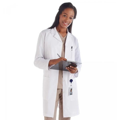 META By White Swan Lab Coat 65% Polyester / 35% Cotton META Fundamentals Womens White Medium 37" Each - 15113-011-M