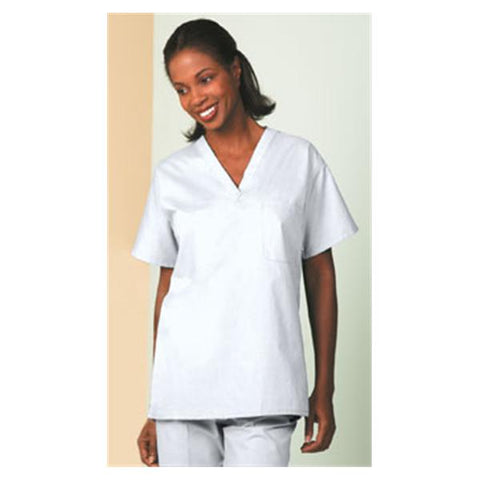 Fashion Seal Shirt Scrub Unisex X-Small White Each - 6784-XS