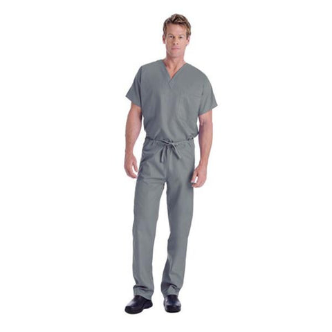 Landau Uniforms Inc. Shirt Scrub 7502 Unisex 2X Large Steel Grey Each - 7502-STP-XXL