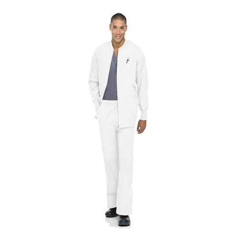 Landau Uniforms Inc. Jacket Warm-Up White 5 Pockets Each - 7551-WWVC-SM