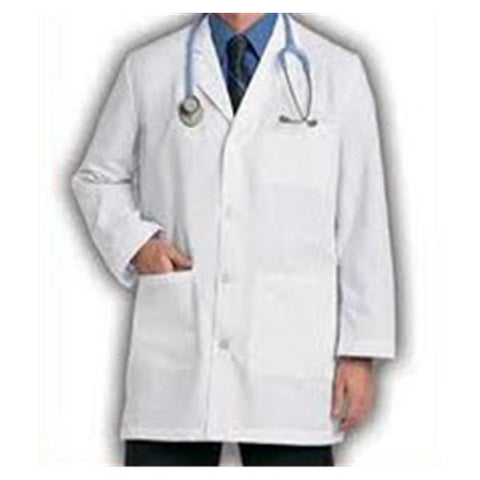 Landau Uniforms Inc. Lab Coat 55% Cotton / 45% Polyester Mens White Size 34 35.5 in Each - 3166WWY34