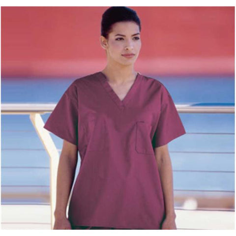 Fashion Seal Shirt Scrub Fashion Blend Unisex X-Small Cranberry Each - 6789-XS