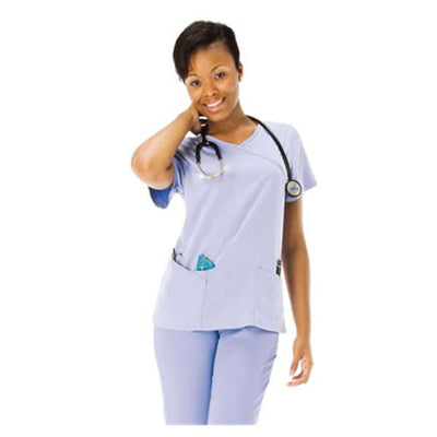 Urbane (TM) Shirt Scrub Urbane 9577 Sophie Crossover Womens Medium Ceil Blue Each - 9577-BCAH-M
