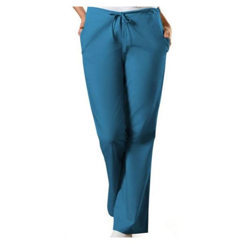 Cherokee Workwear Scrub Pant 4101 Womens 2X Large Petite Caribbean Blue Each - 4101P-CARW2X