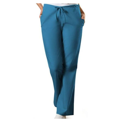 Cherokee Workwear Scrub Pant 4101 Womens 2X Large Tall Caribbean Blue Each - 4101T-CARW2X
