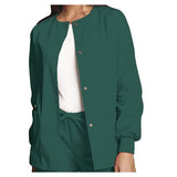 Cherokee Workwear Jacket Warm-Up 65% Polyester / 35% Cotton Poplin Womens Hunter Lg 3 Pockets Each - 4350-HUNW-L