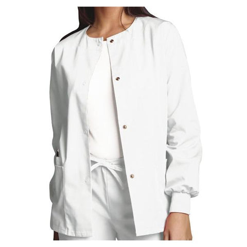 Cherokee Workwear Jacket Warm-Up 65% Polyester / 35% Cotton Womens White XL Non Reversible 3Pkt Each - 4350-WHTW-XL