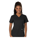 Cherokee Workwear Shirt Scrub Cherokee 4700 Womens 2X Small Black Each - 4700-BLKW2XS