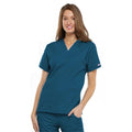 Cherokee Workwear Shirt Scrub Cherokee 4700 Womens 2X Large Caribbean Blue Each - 4700-CARW-2X