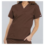 Cherokee Workwear Shirt Scrub Cherokee 4700 Womens X-Small Chocolate Each - 4700-CHCW-XS