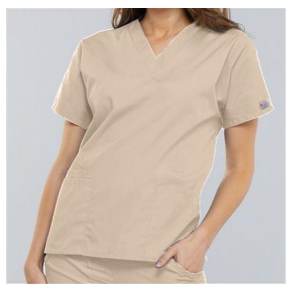 Cherokee Workwear Shirt Scrub Cherokee 4700 Womens Small Khaki Each - 4700-KAKW-S