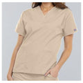 Cherokee Workwear Shirt Scrub Cherokee 4700 Womens X-Small Khaki Each - 4700-KAKW-XS