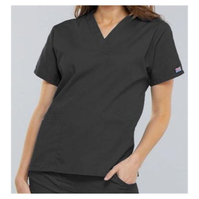 Cherokee Workwear Shirt Scrub Cherokee 4700 Womens 5X Large Pewter Each - 4700-PWTW-5X