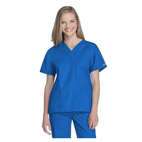 Cherokee Workwear Shirt Scrub Cherokee 4700 Womens 2X Large Royal Blue Each - 4700-ROYW-2X