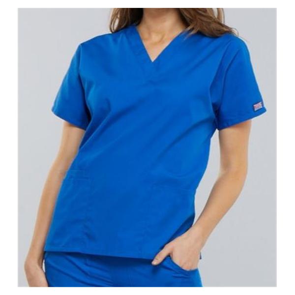 Cherokee Workwear Shirt Scrub Cherokee 4700 Womens 4X Large Royal Blue Each - 4700-ROYW-4X